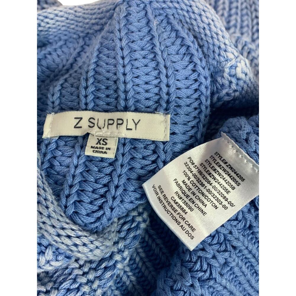 Size XS Z Supply Womens Rollneck Style Blue Fade Look - Picture 7 of 7
